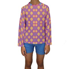 Colorful Geometric Polka Print Kids  Long Sleeve Swimwear by dflcprintsclothing