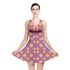 Colorful Geometric Polka Print Reversible Skater Dress by dflcprintsclothing