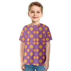 Colorful Geometric Polka Print Kids  Sport Mesh Tee