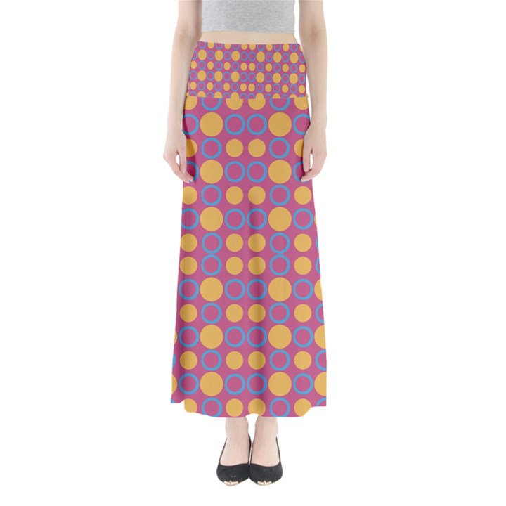 Colorful Geometric Polka Print Maxi Skirts