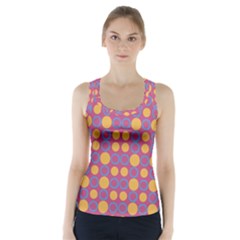 Colorful Geometric Polka Print Racer Back Sports Top