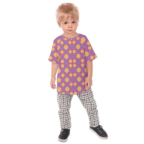 Colorful Geometric Polka Print Kids Raglan Tee by dflcprintsclothing