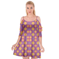 Colorful Geometric Polka Print Cutout Spaghetti Strap Chiffon Dress