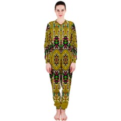 Rainbow And Stars Coming Down In Calm  Peace Onepiece Jumpsuit (ladies)  by pepitasart