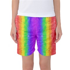 Striped Painted Rainbow Women s Basketball Shorts by Brini