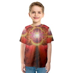 Liquid Sunset, A Beautiful Fractal Burst Of Fiery Colors Kids  Sport Mesh Tee