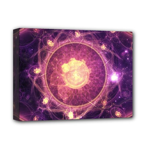 A Gold And Royal Purple Fractal Map Of The Stars Deluxe Canvas 16  X 12  