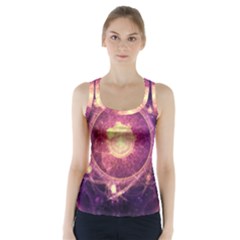 A Gold And Royal Purple Fractal Map Of The Stars Racer Back Sports Top by jayaprime