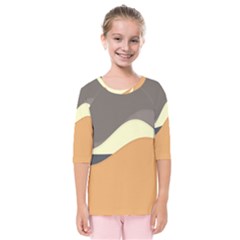 Wave Chevron Waves Material Kids  Quarter Sleeve Raglan Tee