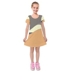 Wave Chevron Waves Material Kids  Short Sleeve Velvet Dress by Mariart