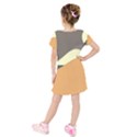 Wave Chevron Waves Material Kids  Short Sleeve Velvet Dress View2