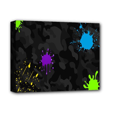 Black Camo Shot Spot Paint Deluxe Canvas 14  X 11  by Mariart