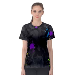 Black Camo Shot Spot Paint Women s Sport Mesh Tee