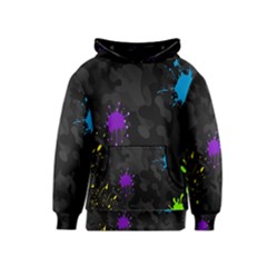 Black Camo Shot Spot Paint Kids  Pullover Hoodie by Mariart