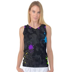 Black Camo Shot Spot Paint Women s Basketball Tank Top by Mariart