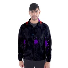 Black Camo Shot Spot Paint Wind Breaker (men) by Mariart