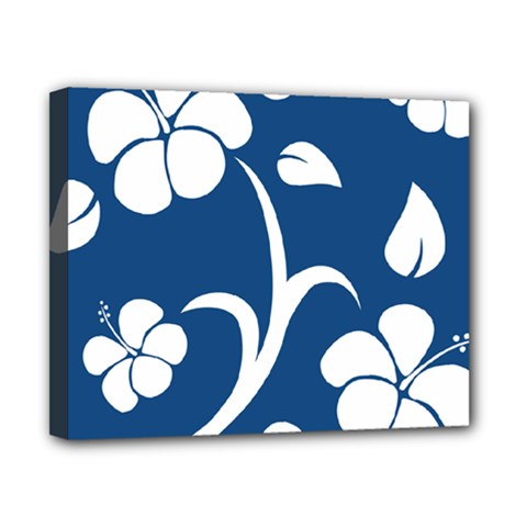 Blue Hawaiian Flower Floral Canvas 10  X 8  by Mariart