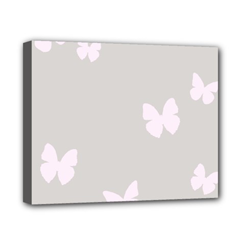 Butterfly Silhouette Organic Prints Linen Metallic Synthetic Wall Pink Canvas 10  X 8  by Mariart