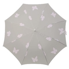 Butterfly Silhouette Organic Prints Linen Metallic Synthetic Wall Pink Straight Umbrellas by Mariart