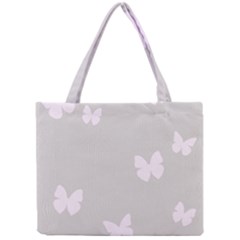 Butterfly Silhouette Organic Prints Linen Metallic Synthetic Wall Pink Mini Tote Bag