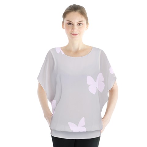 Butterfly Silhouette Organic Prints Linen Metallic Synthetic Wall Pink Blouse by Mariart