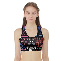 7 Wonders World Sports Bra With Border by Mariart