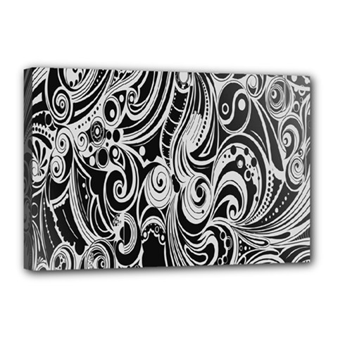 Black White Shape Canvas 18  X 12  by Mariart