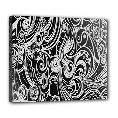 Black White Shape Deluxe Canvas 24  X 20  