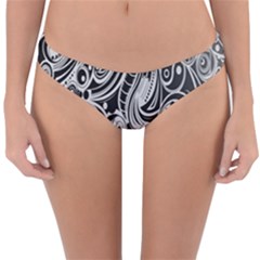 Black White Shape Reversible Hipster Bikini Bottoms