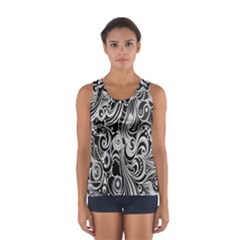 Black White Shape Women s Sport Tank Top  by Mariart