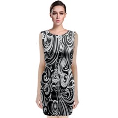 Black White Shape Classic Sleeveless Midi Dress by Mariart