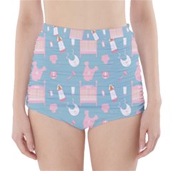 Baby Girl Accessories Pattern Pacifier High-waisted Bikini Bottoms by Mariart