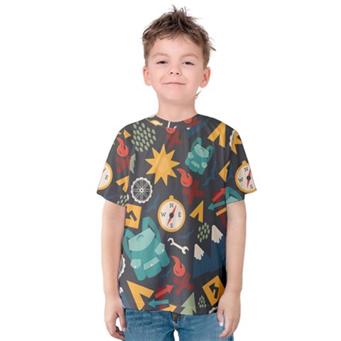 Compass Cypress Chair Arrow Wheel Star Mountain Kids  Cotton Tee by Mariart