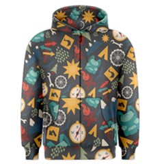 Compass Cypress Chair Arrow Wheel Star Mountain Men s Zipper Hoodie by Mariart