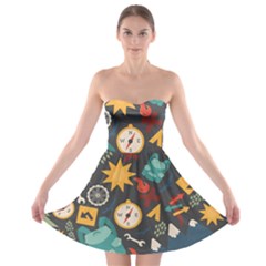 Compass Cypress Chair Arrow Wheel Star Mountain Strapless Bra Top Dress by Mariart