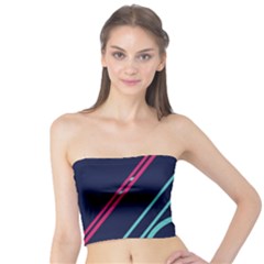 Flag Blue Orange Circle Polka Hole Space Tube Top