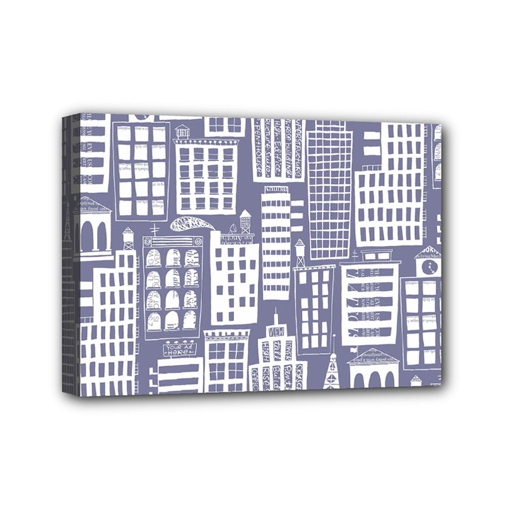 Building Citi Town Cityscape Mini Canvas 7  x 5 