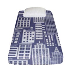 Building Citi Town Cityscape Fitted Sheet (single Size) by Mariart