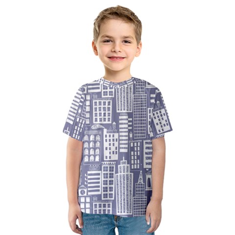 Building Citi Town Cityscape Kids  Sport Mesh Tee by Mariart