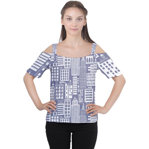 Building Citi Town Cityscape Women s Cutout Shoulder Tee by Mariart