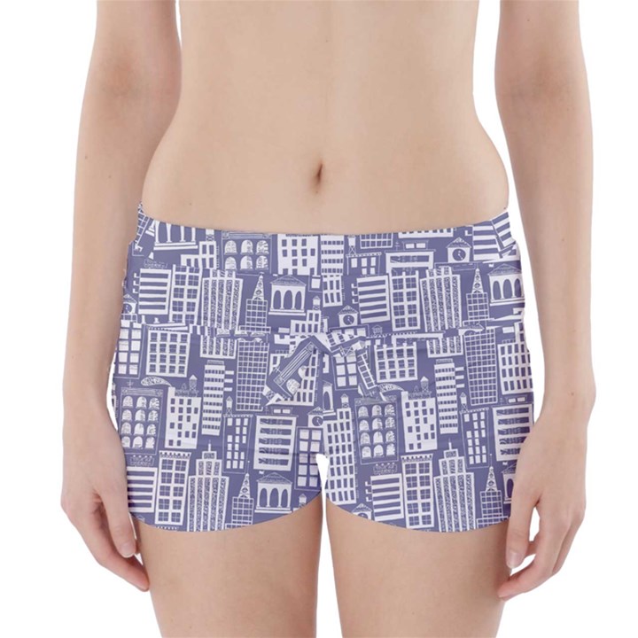 Building Citi Town Cityscape Boyleg Bikini Wrap Bottoms