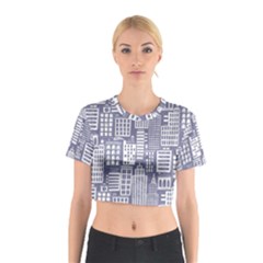 Building Citi Town Cityscape Cotton Crop Top by Mariart