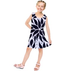 Flower Fish Black Swim Kids  Tunic Dress by Mariart