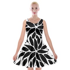 Flower Fish Black Swim Velvet Skater Dress by Mariart