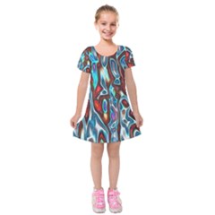 Dizzy Stone Wave Kids  Short Sleeve Velvet Dress