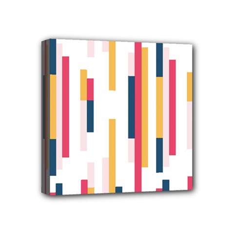 Geometric Line Vertical Rainbow Mini Canvas 4  X 4 