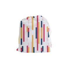 Geometric Line Vertical Rainbow Drawstring Pouches (medium)  by Mariart