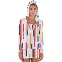 Geometric Line Vertical Rainbow Women s Long Sleeve Hooded T-shirt View1