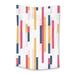 Geometric Line Vertical Rainbow Small Tapestry by Mariart