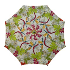 Flower Floral Red Green Tropical Golf Umbrellas